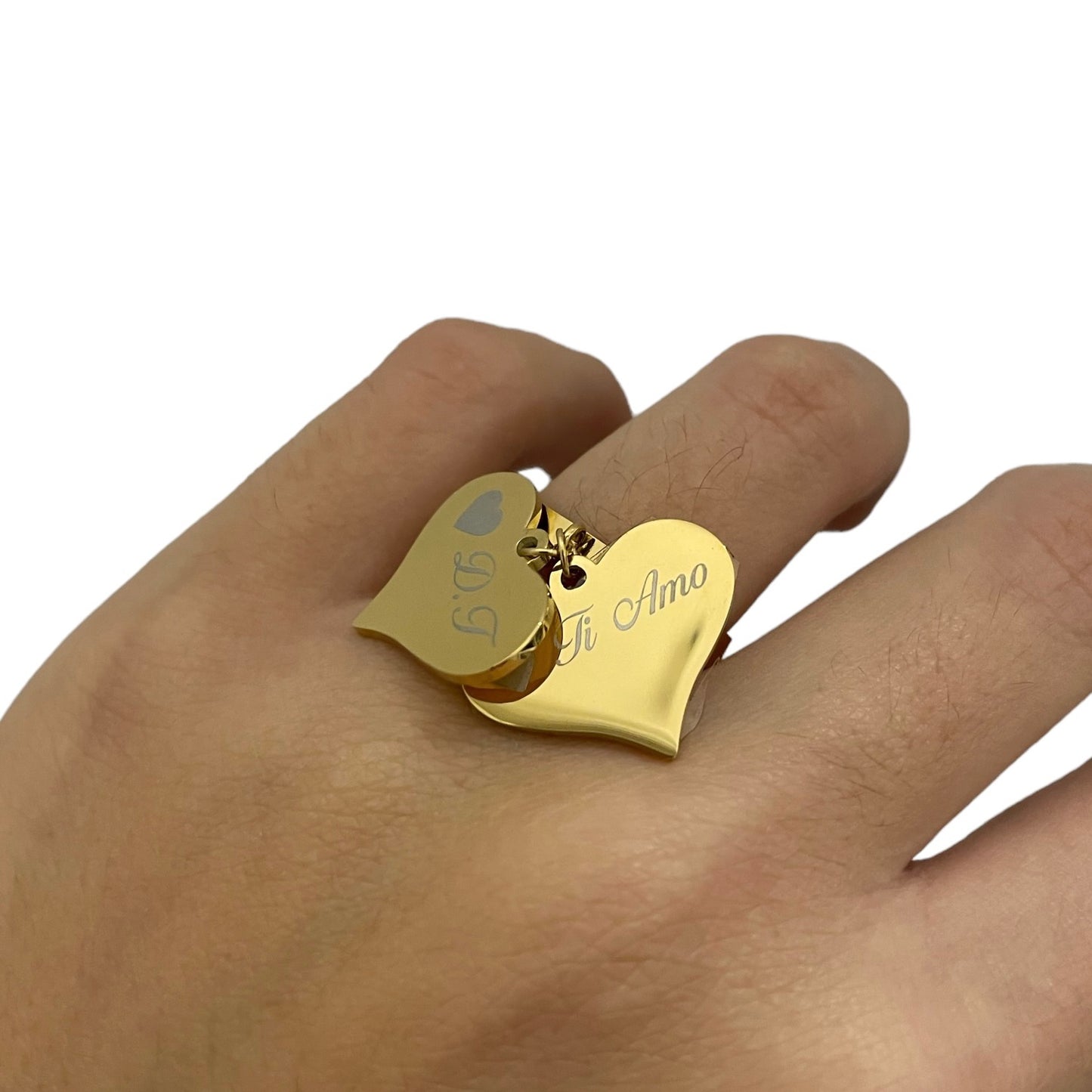 Anello Two Heart Con Incisione